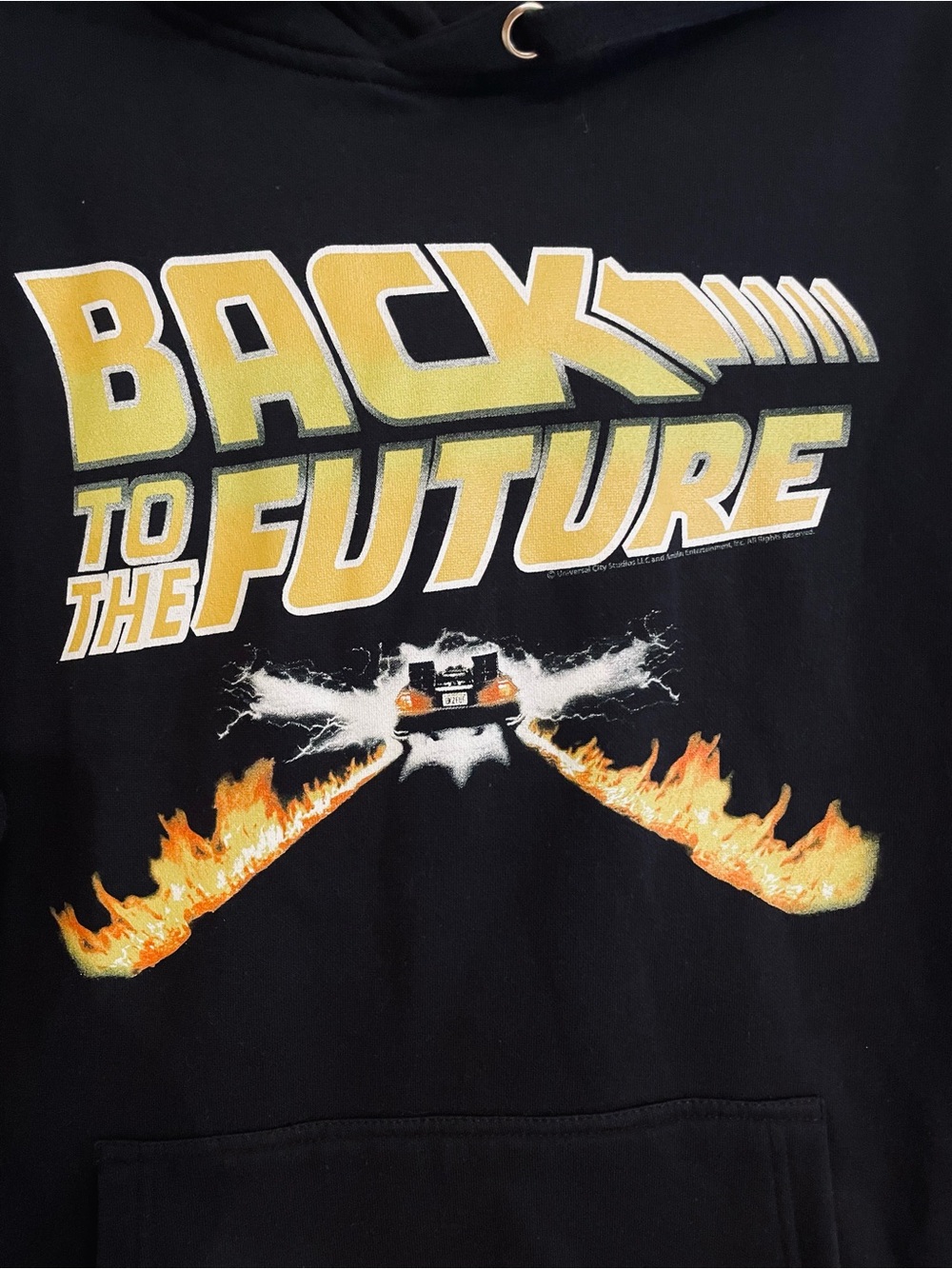 Back to the Future Graphic Black Pullover Hoodie